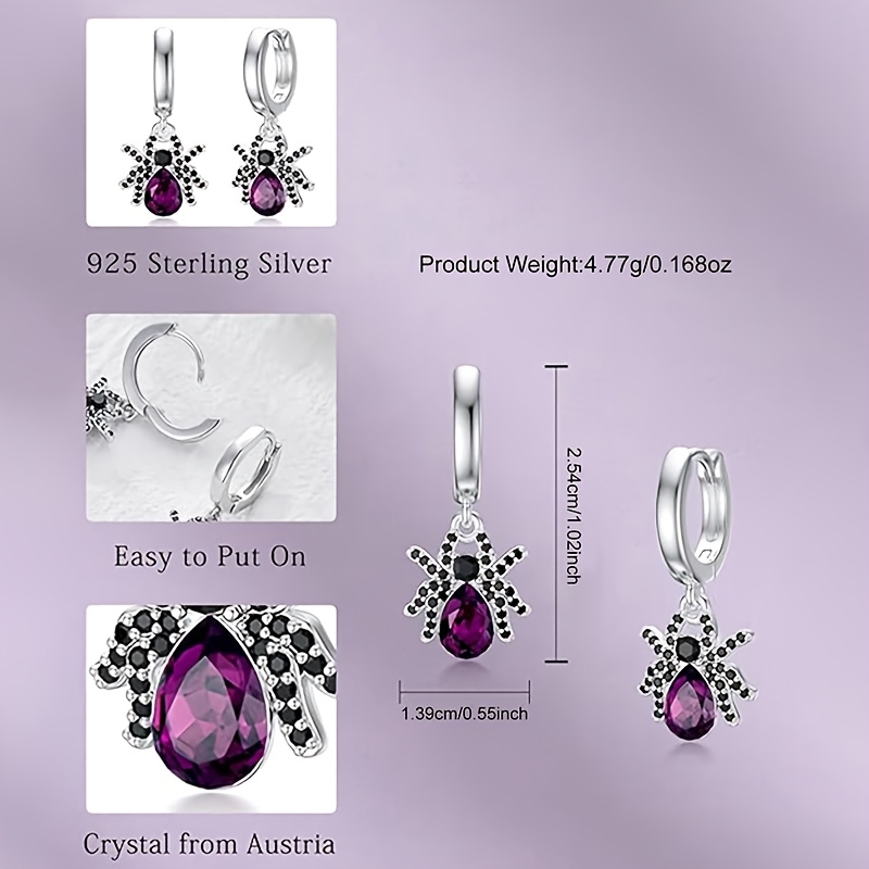 S925 Sterling Silver Spider Ear Cuffs — Unique Punk Style